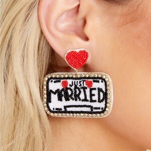 Just married earrings
